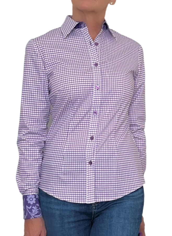 Lavender Mini-Plaid Shirt