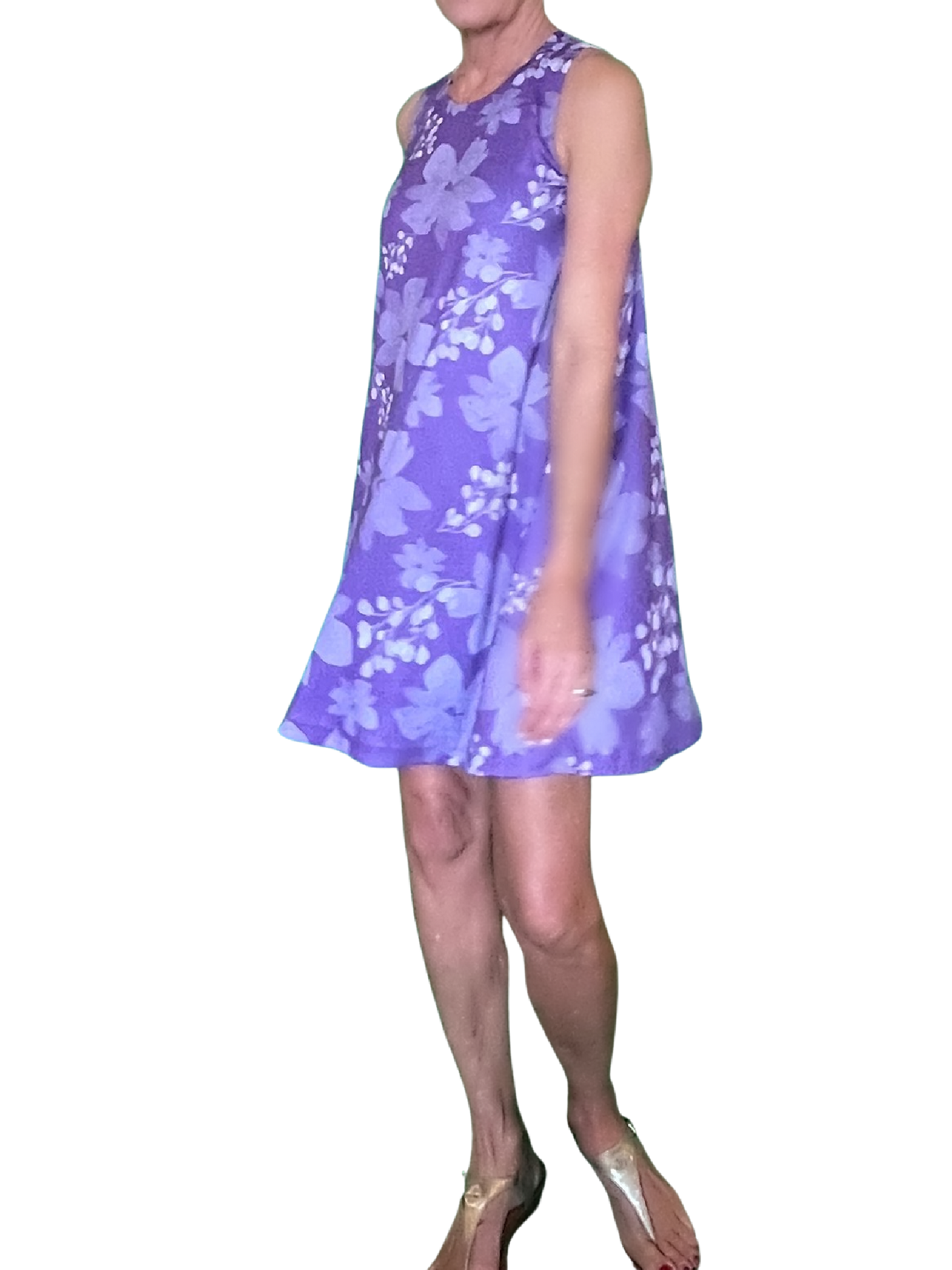 Swing Dress - Lavender Watercolor Flowers